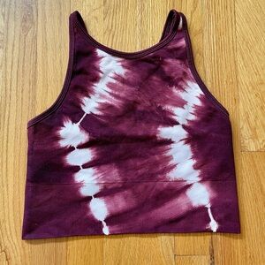 Athleta Burgundy Tie-Dye Tank Top